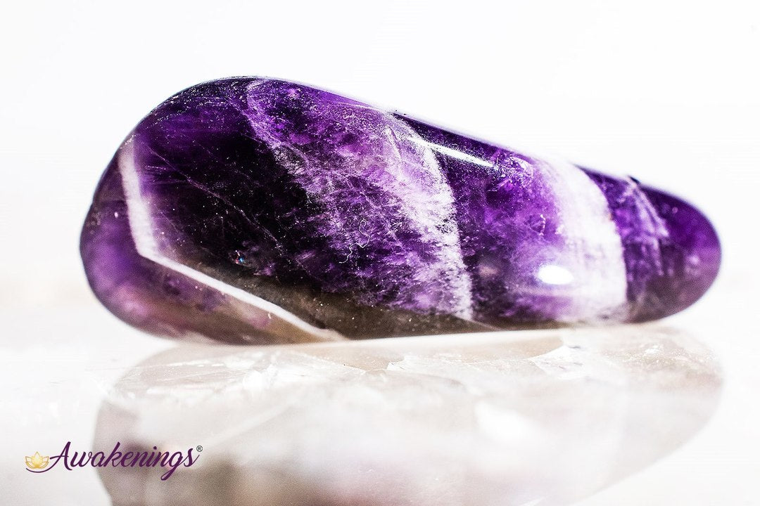 Fancy Chevron Amethyst - Tumbled