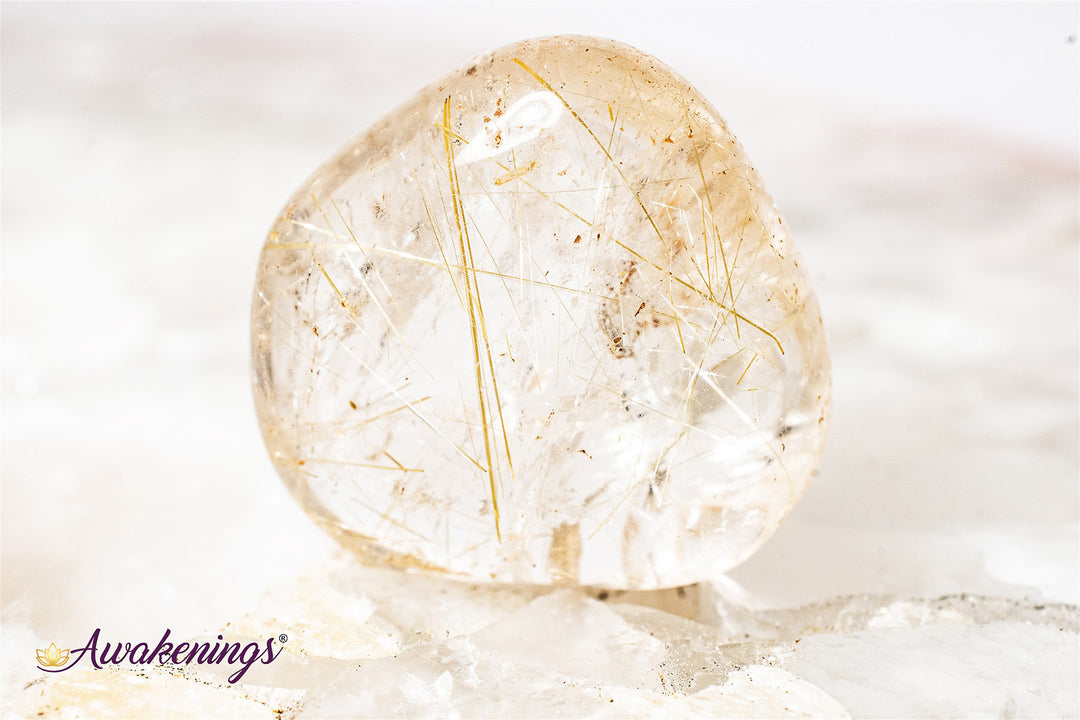 Gold Golden Rutilated Rutile Quartz - Tumbled