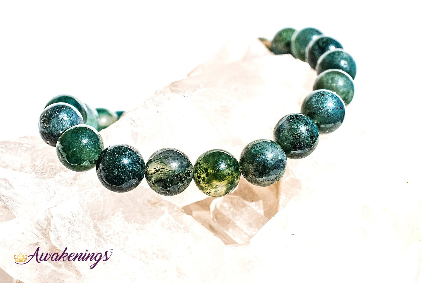 Moss Agate Bracelet- 8mm