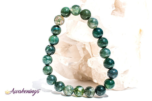 Moss Agate Bracelet- 8mm