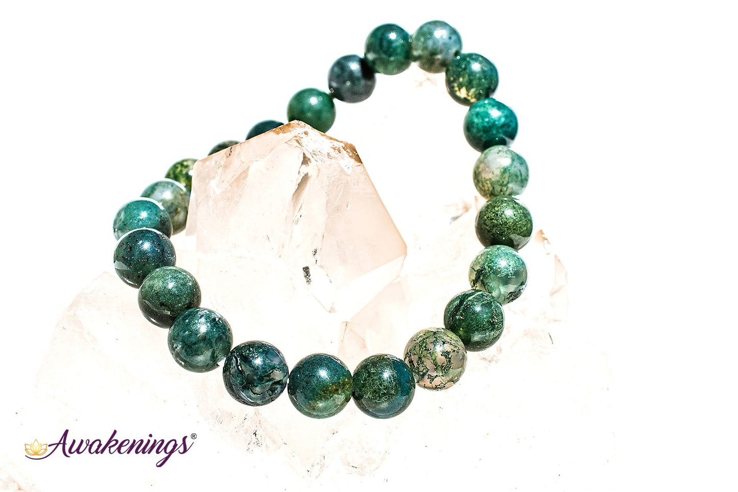 Moss Agate Bracelet- 8mm
