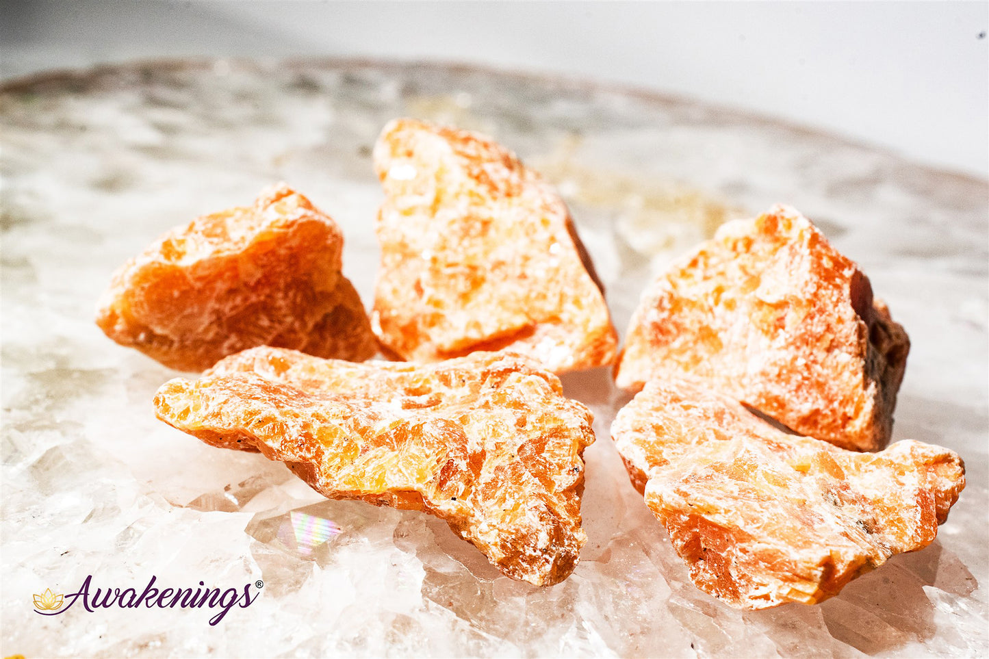 Dark Orange Calcite - Rough Raw Natural