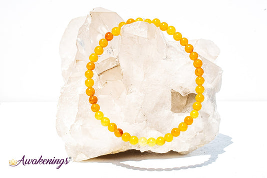 Yellow Jade Bracelet-4mm