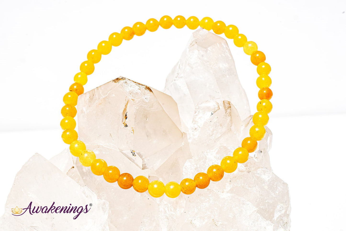 Yellow Jade Bracelet-4mm