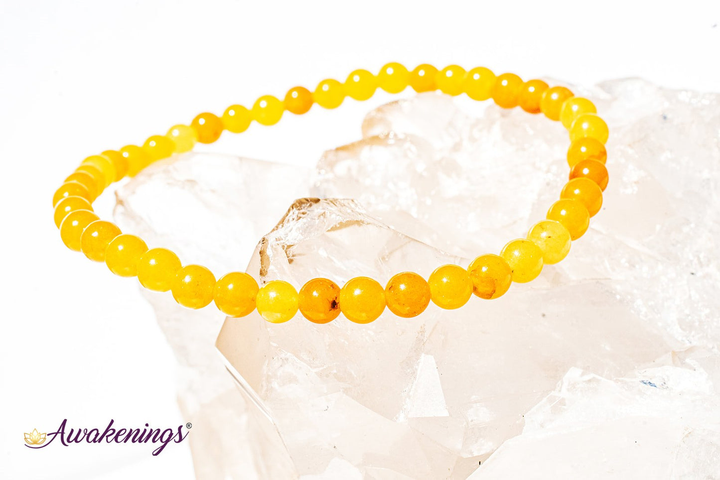 Yellow Jade Bracelet-4mm