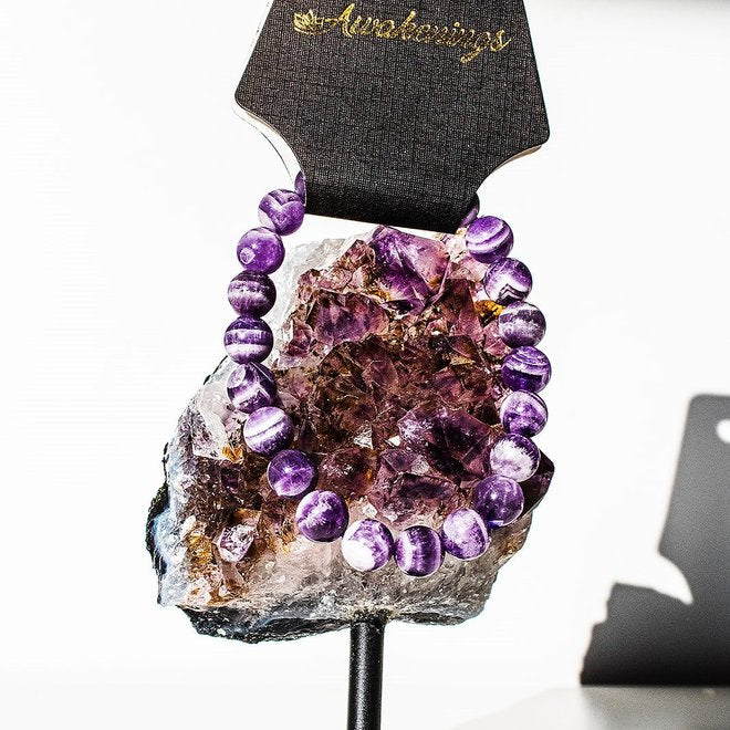 Chevron/Dream Amethyst Bracelet-8mm