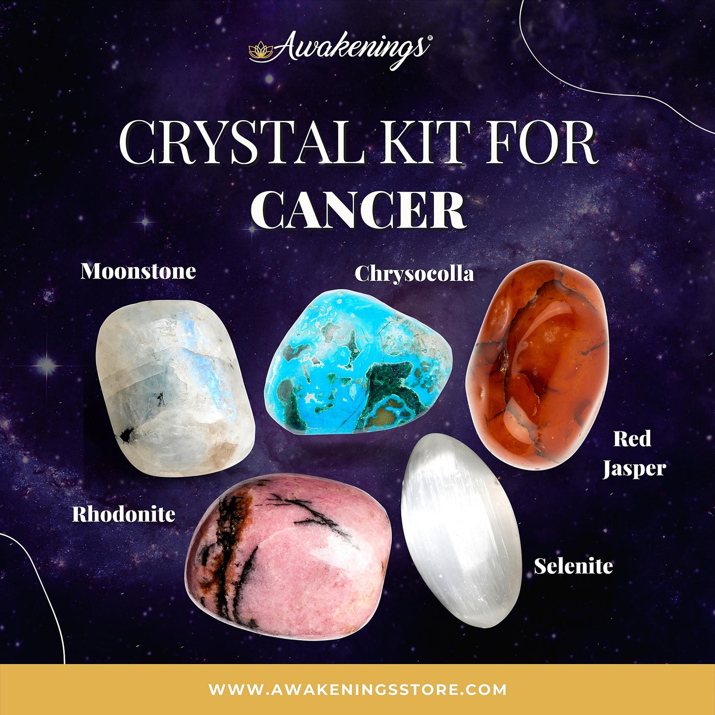 Cancer Zodiac  Crystal Kit