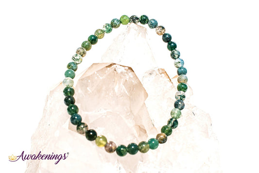Moss Agate Bracelet-4mm