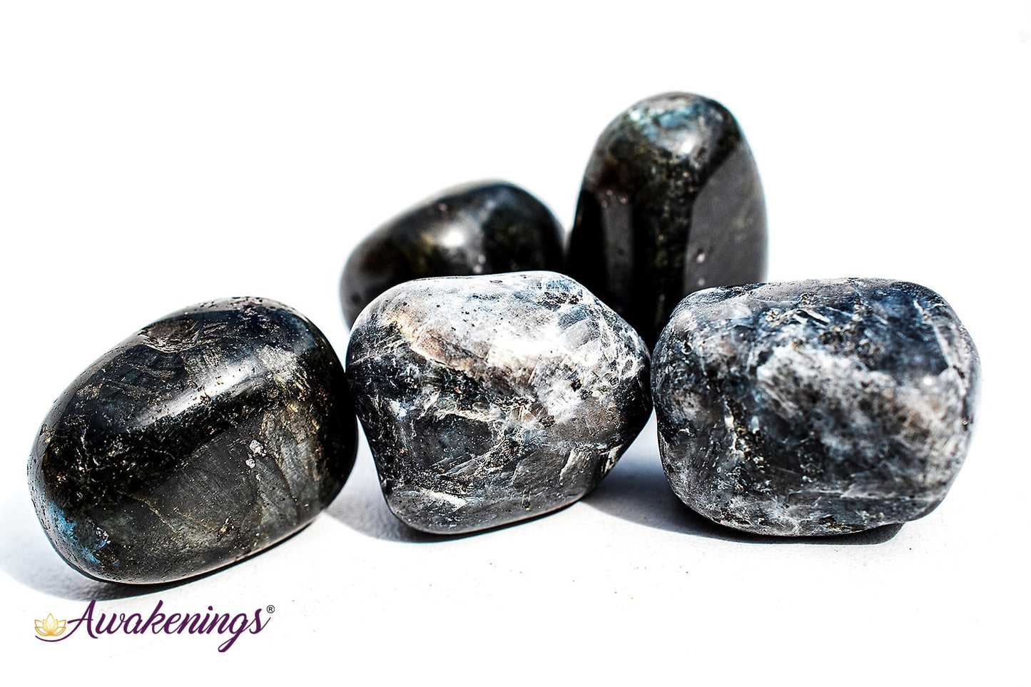 Black Labradorite/Larvikite - Tumbled