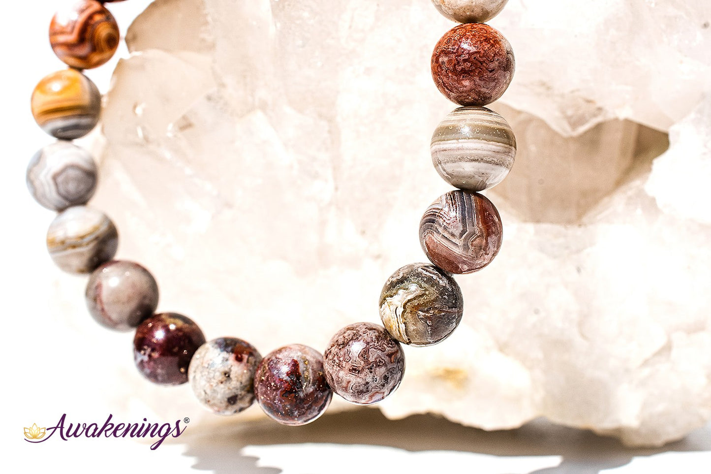 Laguna Lace Agate Bracelet-8mm