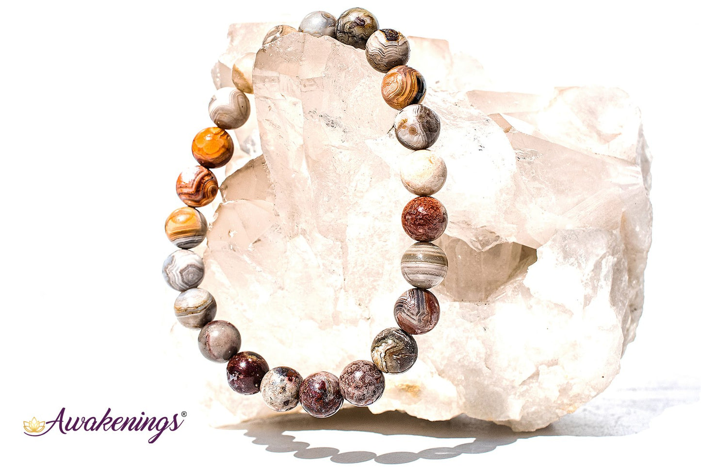 Laguna Lace Agate Bracelet-8mm