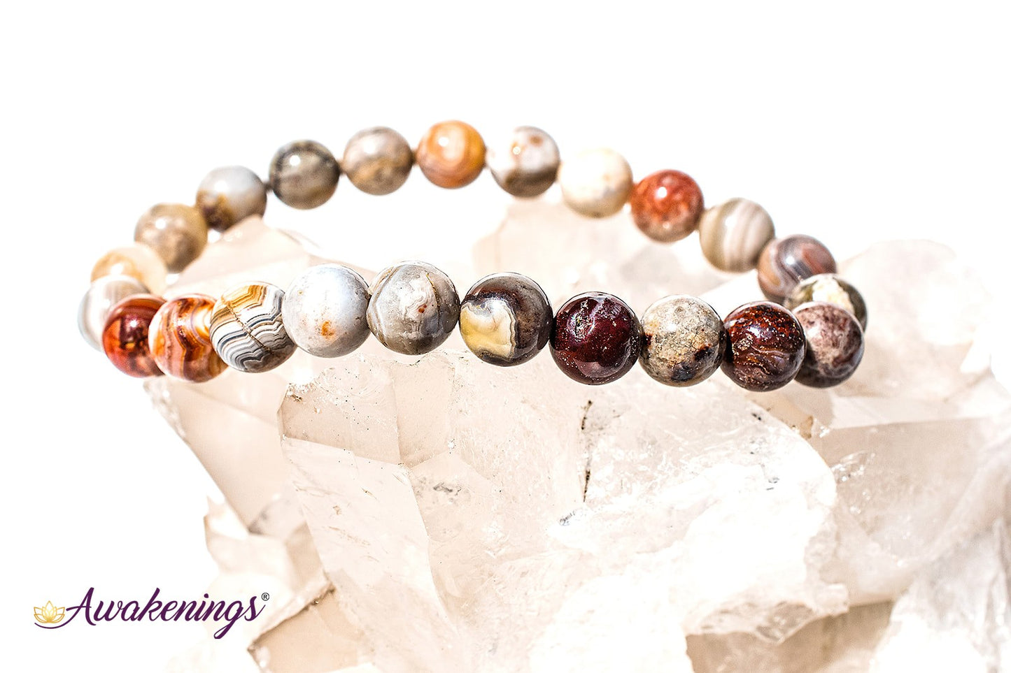 Laguna Lace Agate Bracelet-8mm