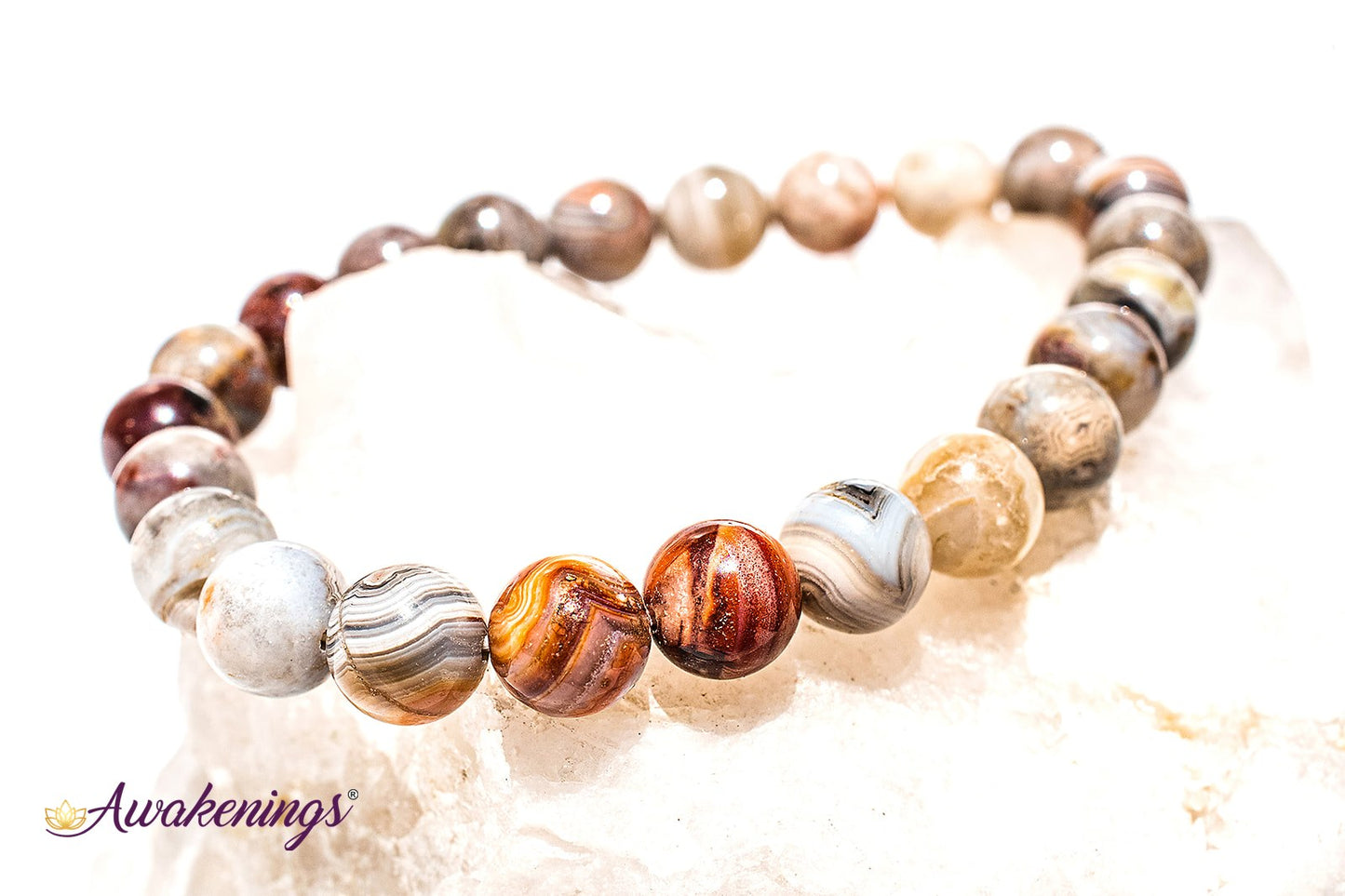 Laguna Lace Agate Bracelet-8mm