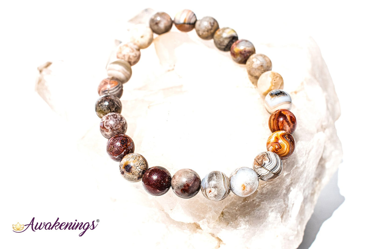 Laguna Lace Agate Bracelet-8mm