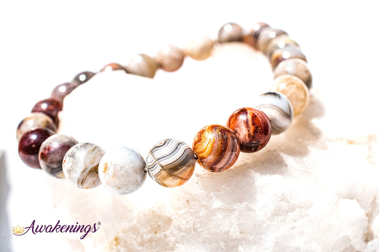 Laguna Lace Agate Bracelet-8mm