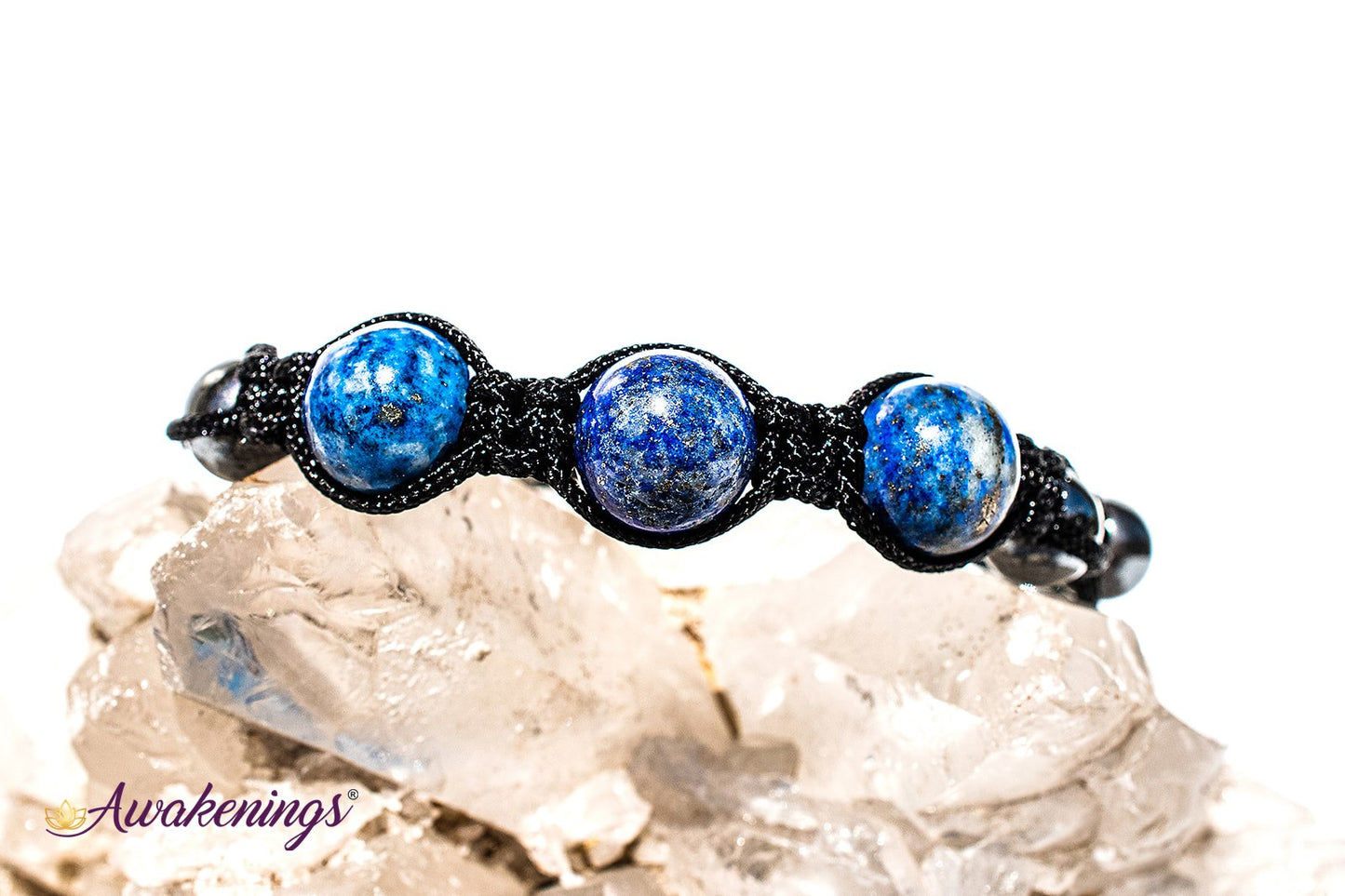 Lapis Lazuli & Hematite Bracelet-Shamballa Paracord