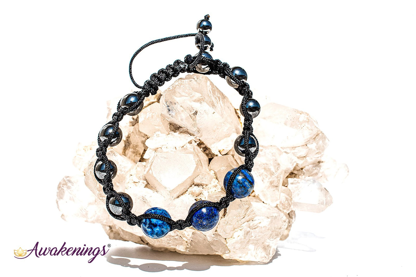 Lapis Lazuli & Hematite Bracelet-Shamballa Paracord
