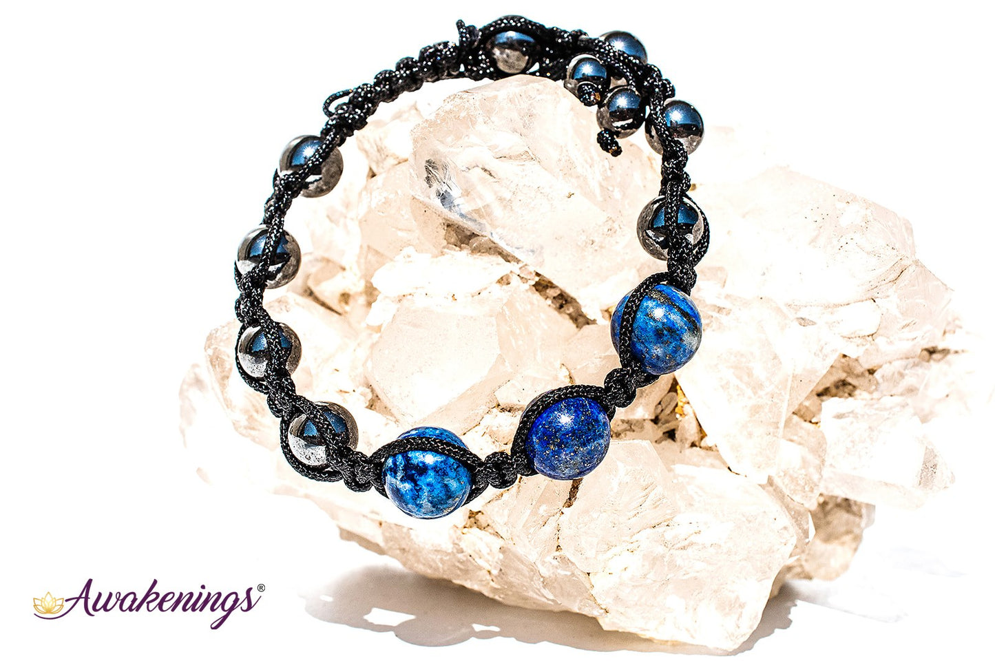 Lapis Lazuli & Hematite Bracelet-Shamballa Paracord