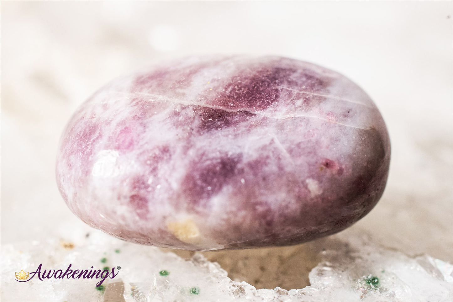 Pink/Ruby Tourmaline in Lepidolite - Tumbled