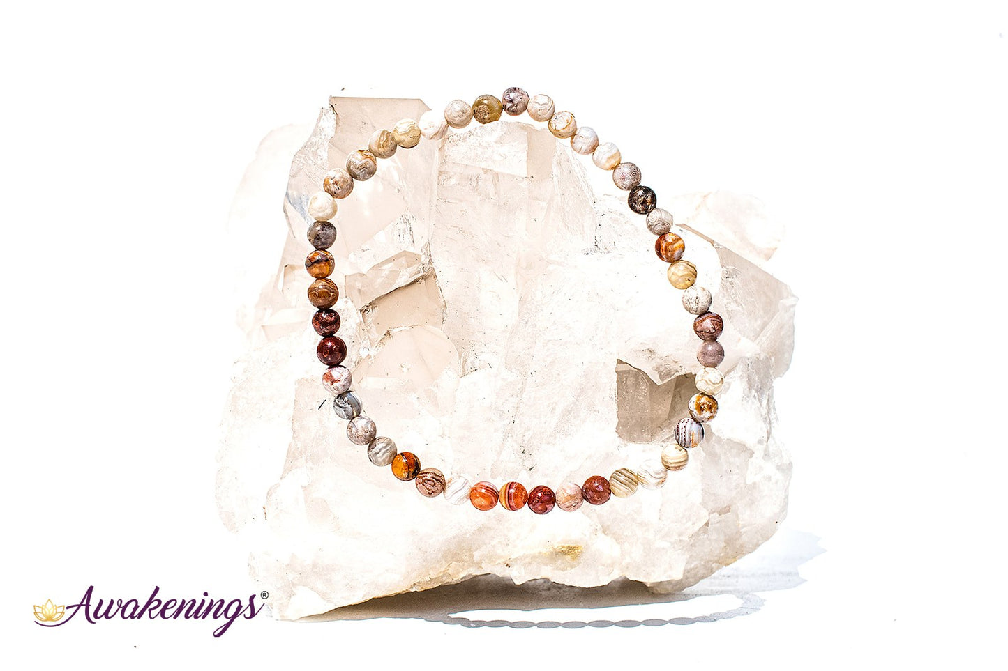 Laguna Lace Agate Bracelet - 4mm