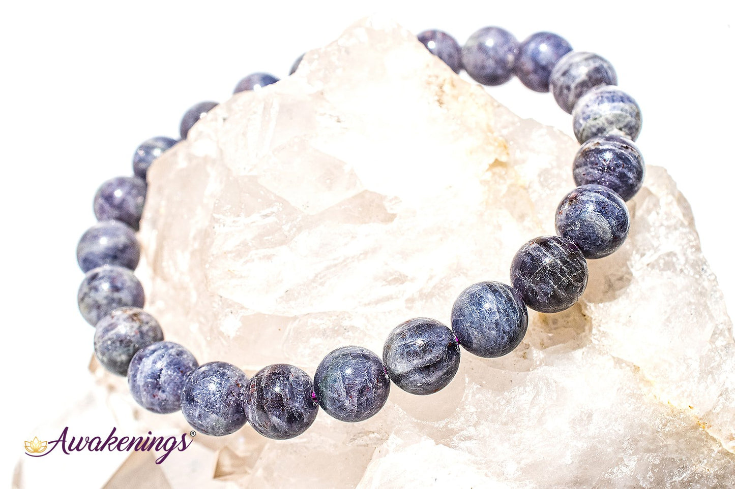 Iolite/Water Sapphire Bracelet-7-8mm