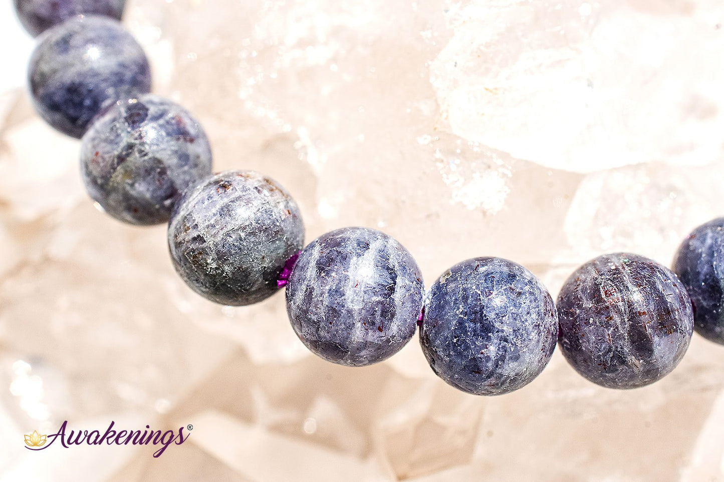 Iolite/Water Sapphire Bracelet-7-8mm