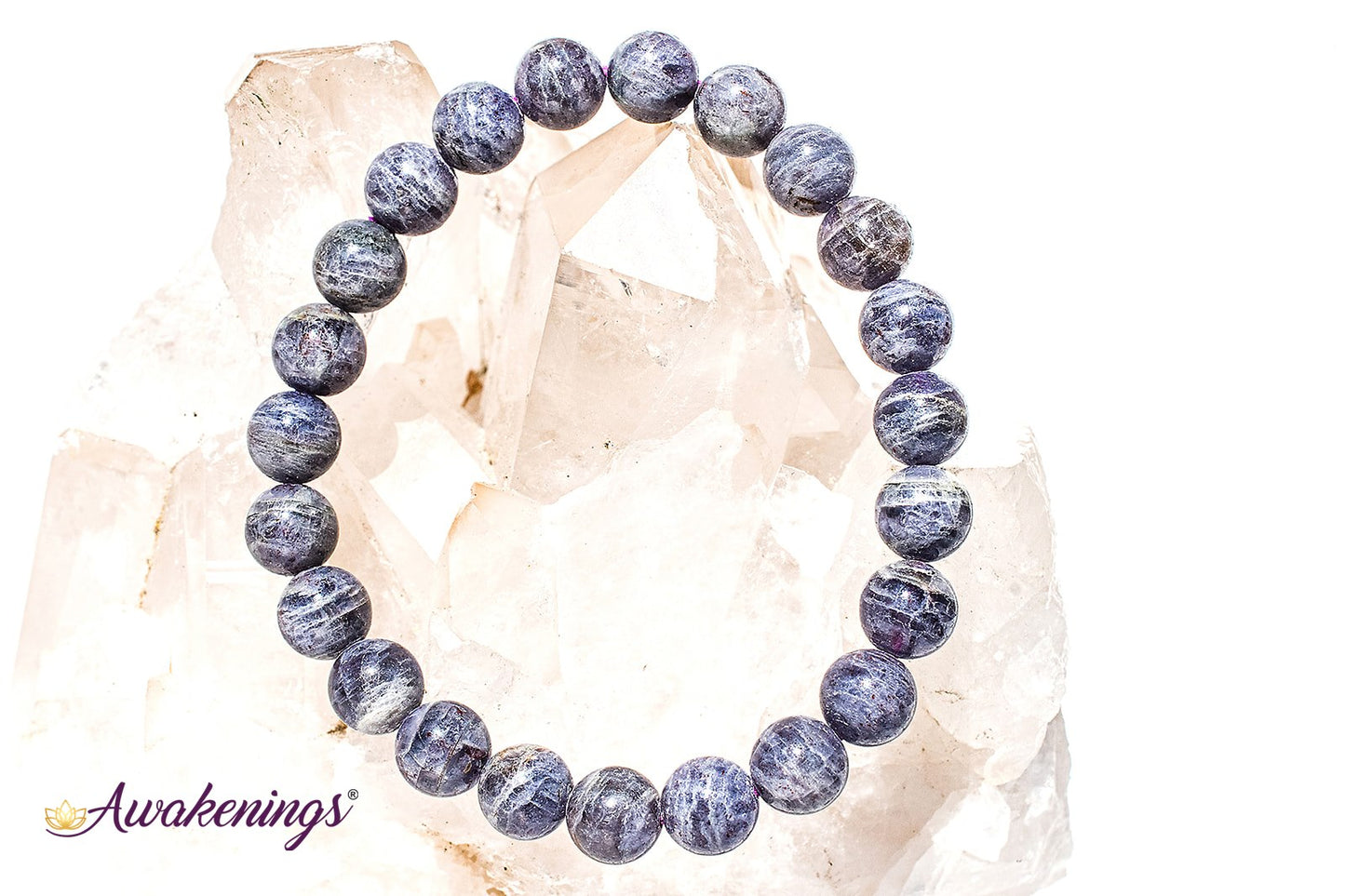 Iolite/Water Sapphire Bracelet-7-8mm