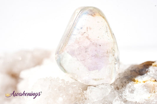 Angel (White) Aura Clear Quartz - Tumbled