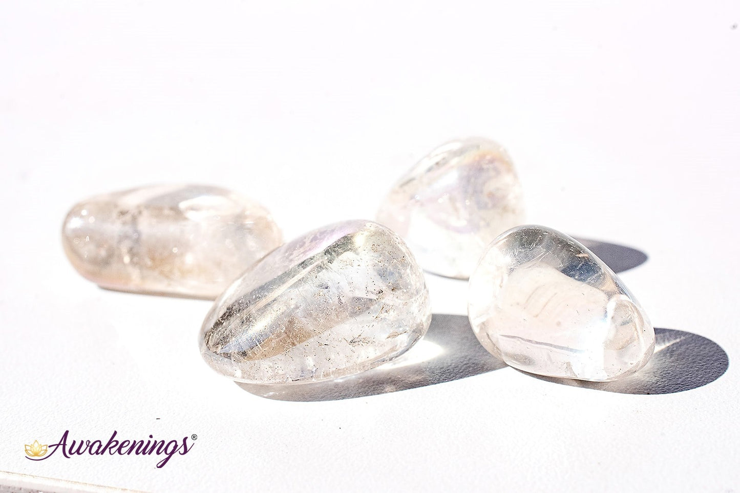 Angel (White) Aura Clear Quartz - Tumbled