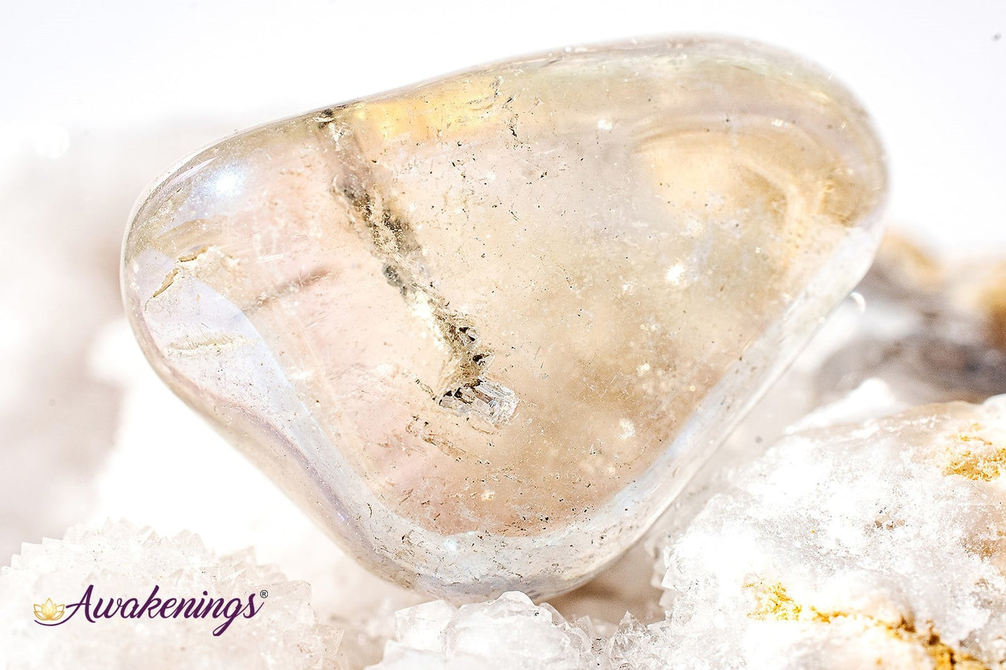 Angel (White) Aura Clear Quartz - Tumbled