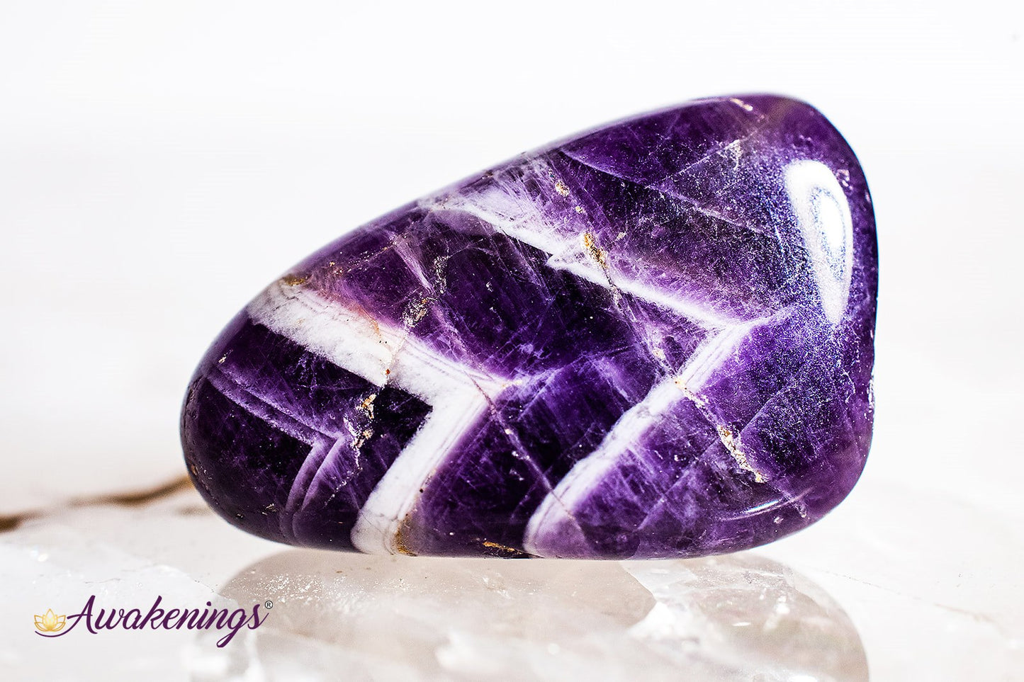 Fancy Chevron Amethyst - Tumbled