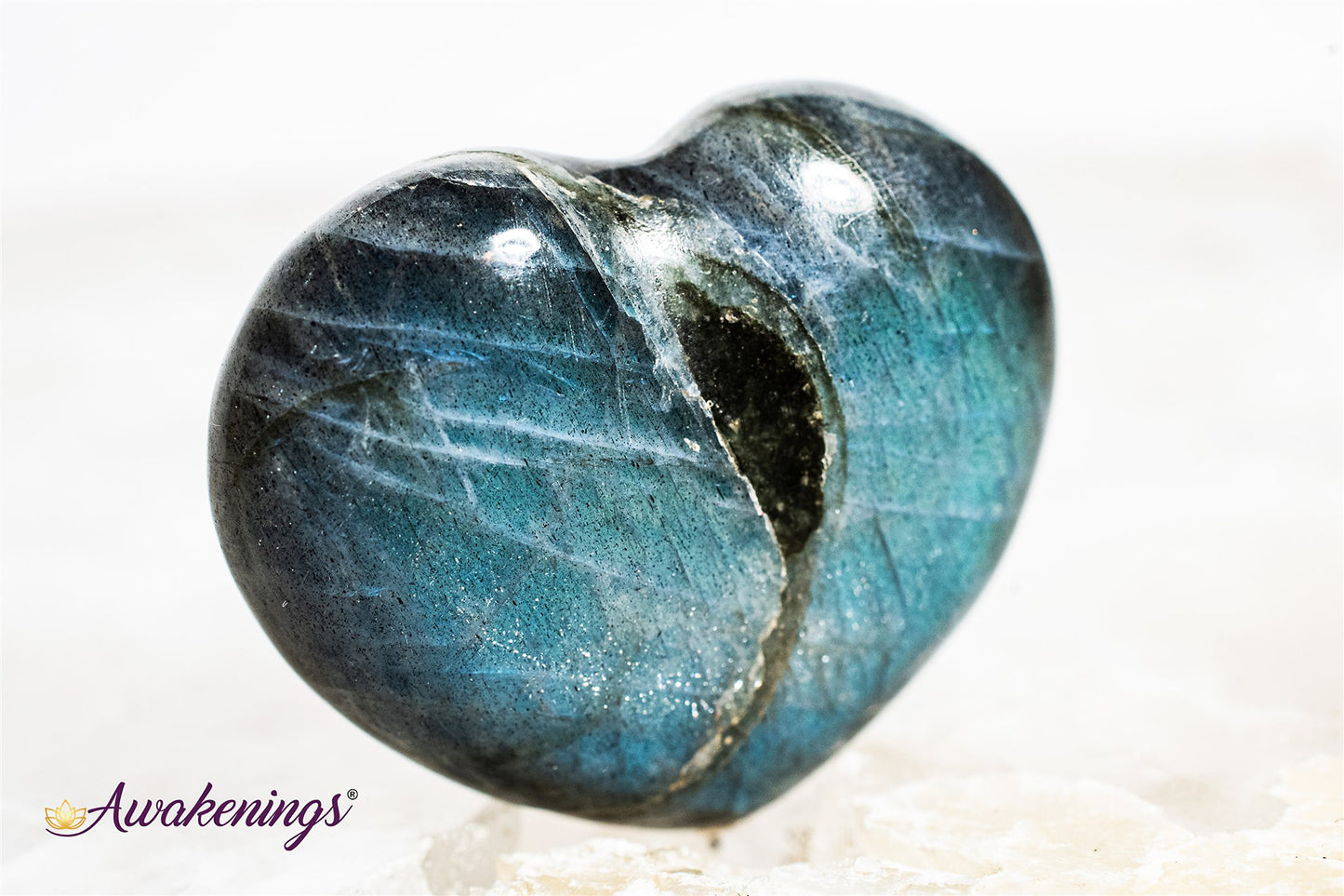 Labradorite Purple Flash Heart- Small (1")