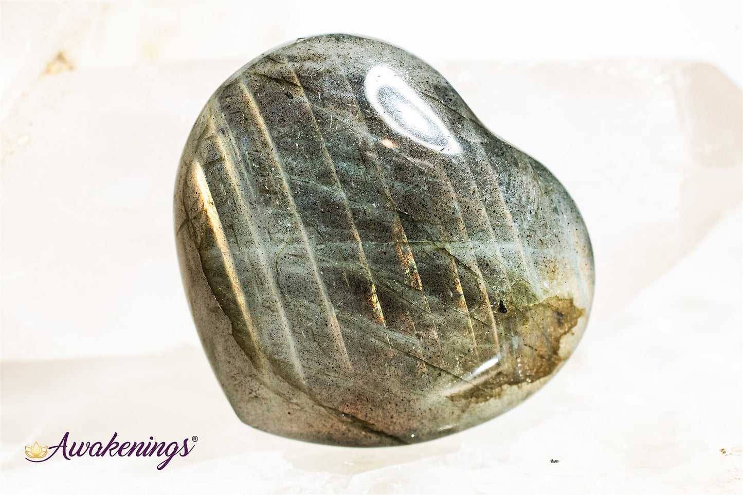 Labradorite Purple Flash Heart- Small (1")