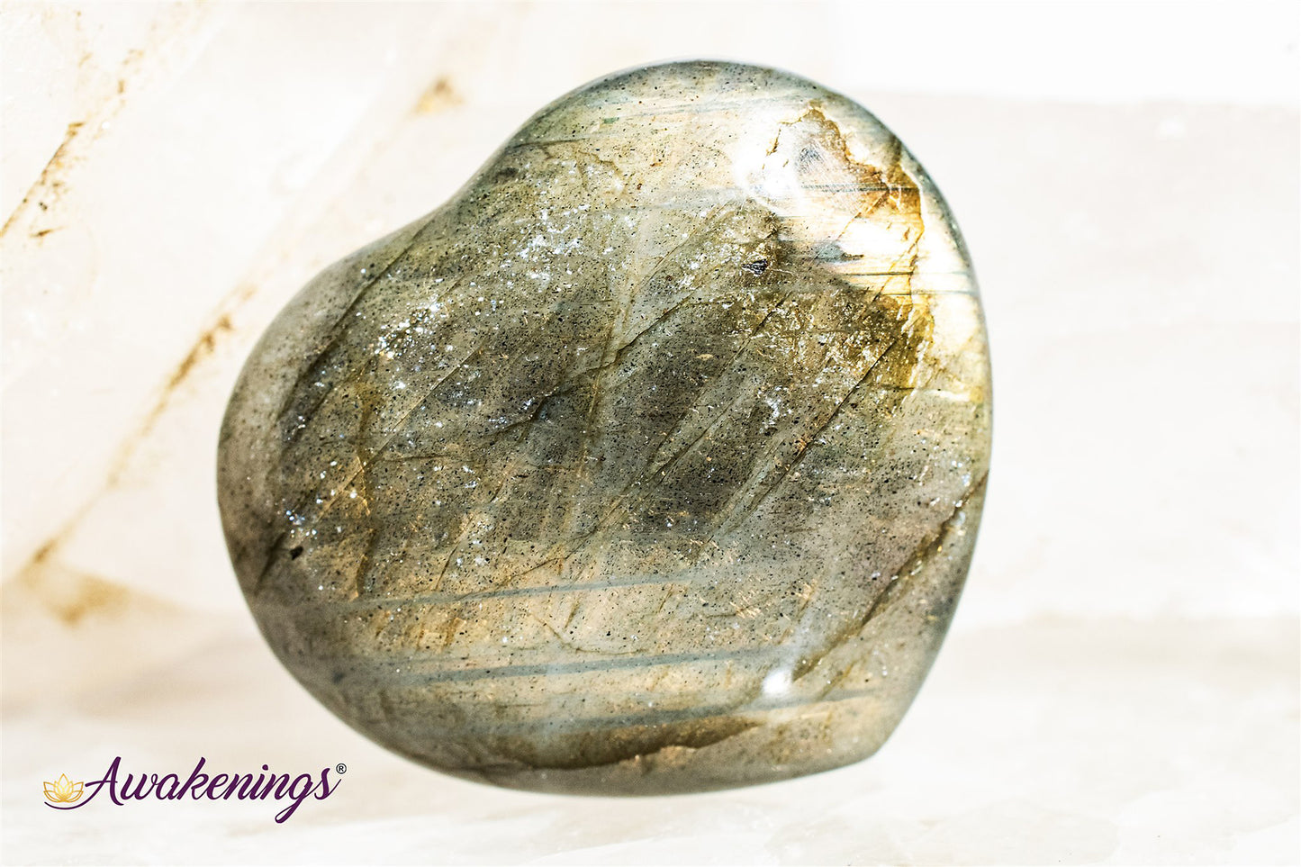 Labradorite Purple Flash Heart- Small (1")