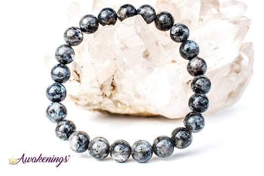 Black Labradorite/Larvakite Bracelet-8mm