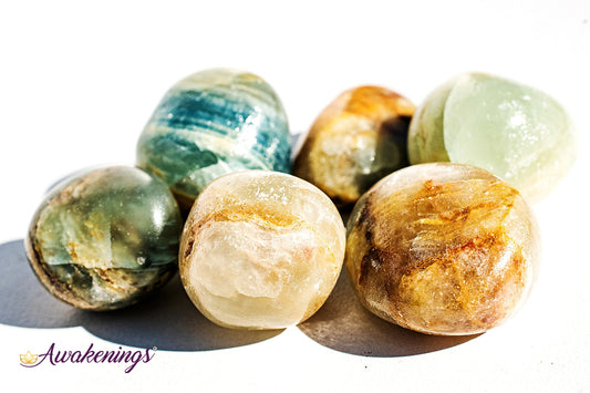 Lemurian Aquatine Blue Calcite - Tumbled