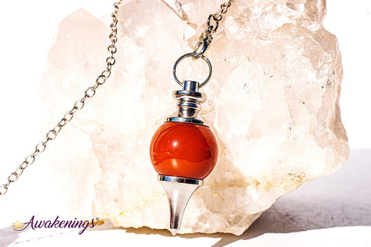 Carnelian Round Ball Sephoroton Pendulum