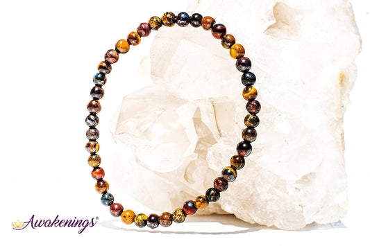 Tri-Color Tiger Eye Bracelet-4mm
