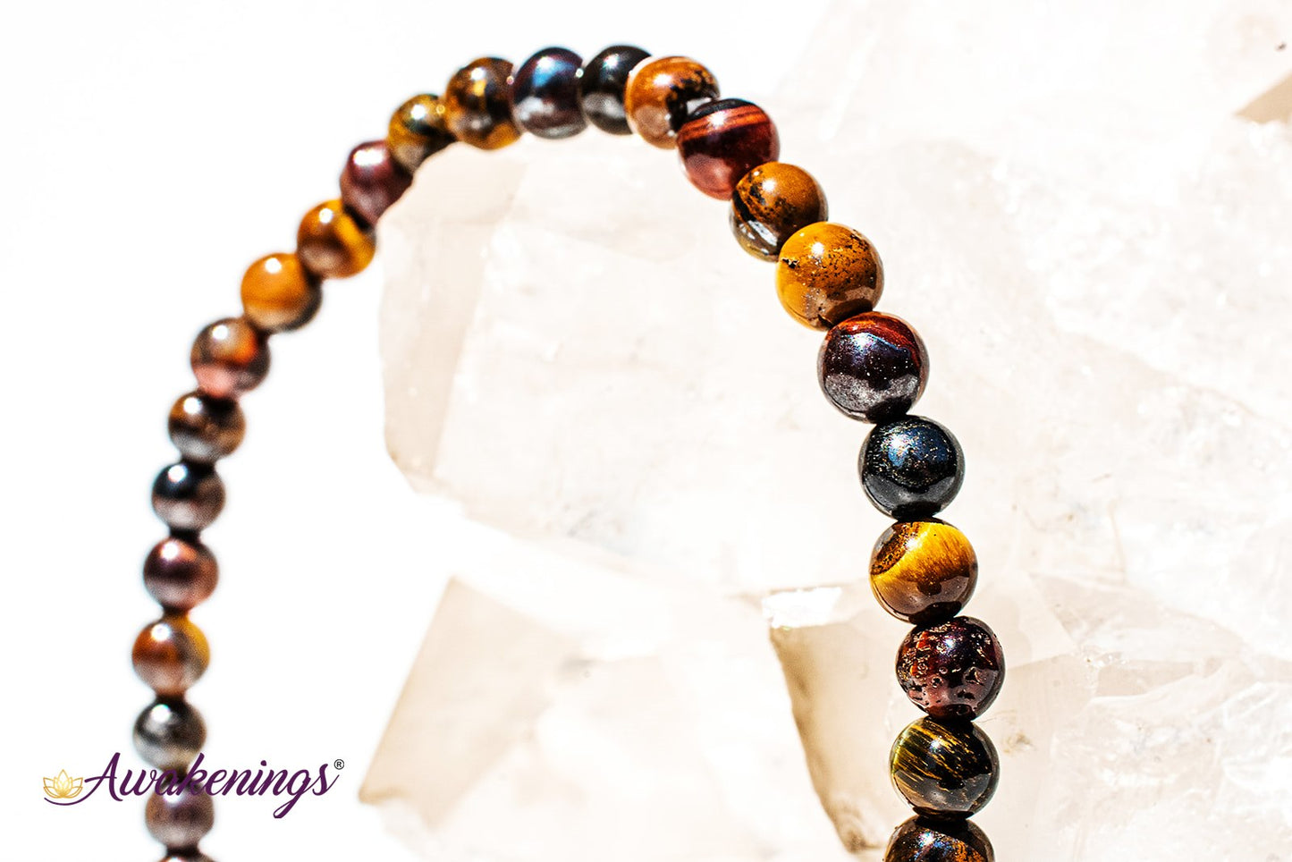Tri-Color Tiger Eye Bracelet-4mm