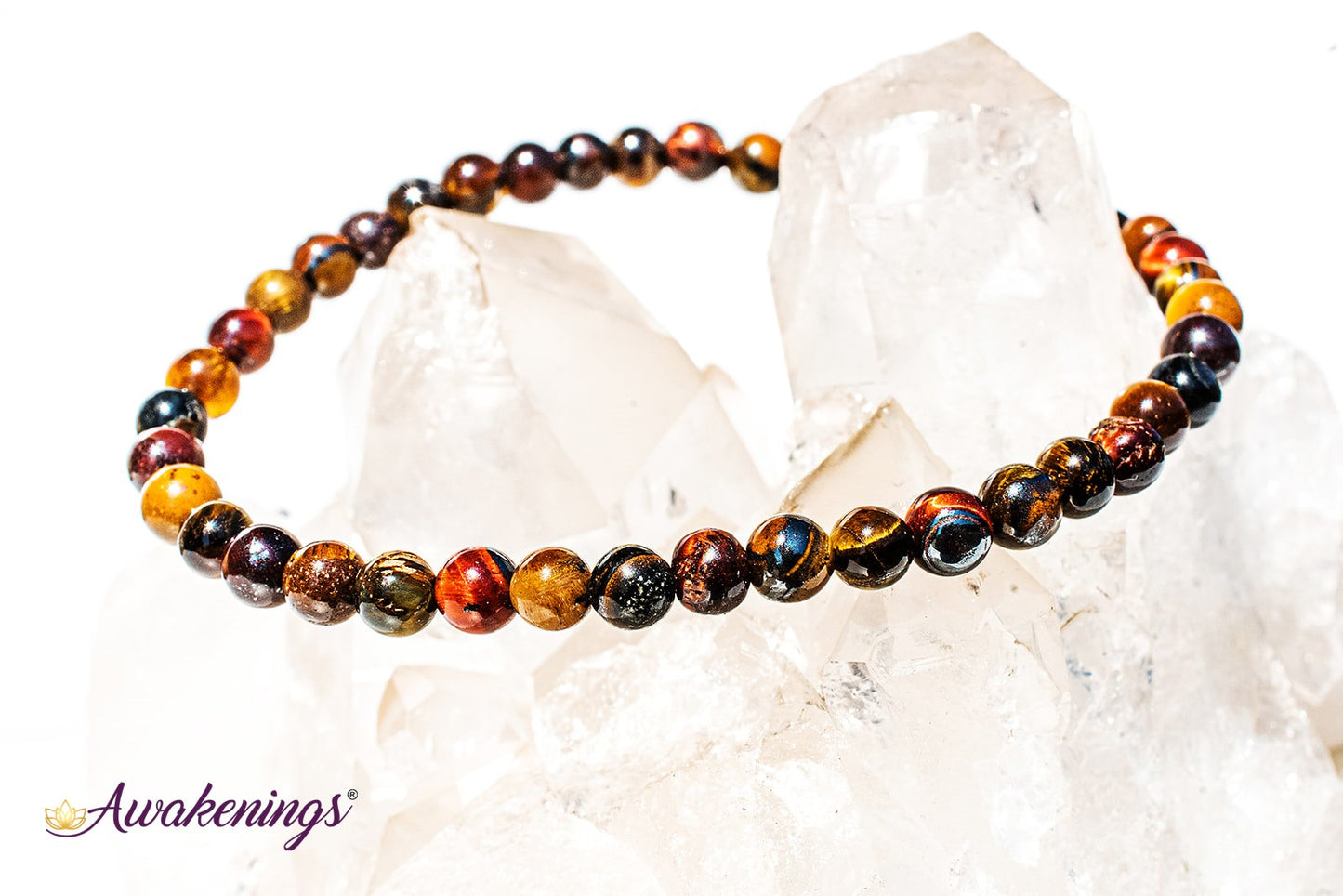 Tri-Color Tiger Eye Bracelet-4mm