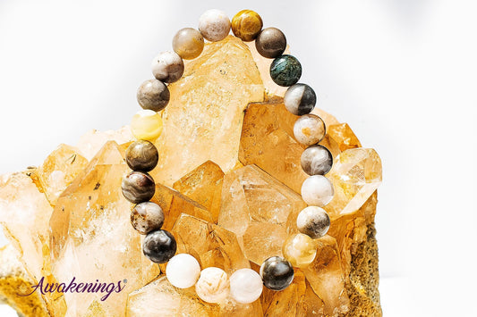 Bamboo Leaf Agate Bracelet-8mm