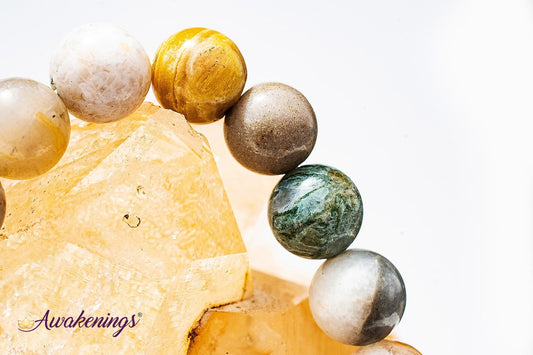 Bamboo Leaf Agate Bracelet-8mm