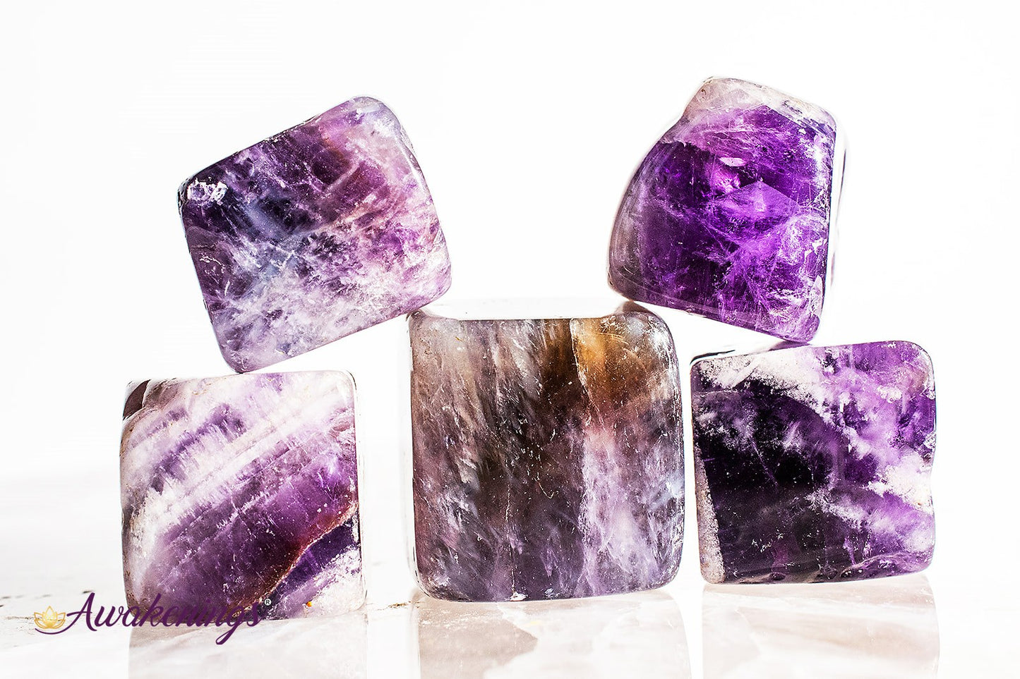 Chevron Amethyst Cube 1"