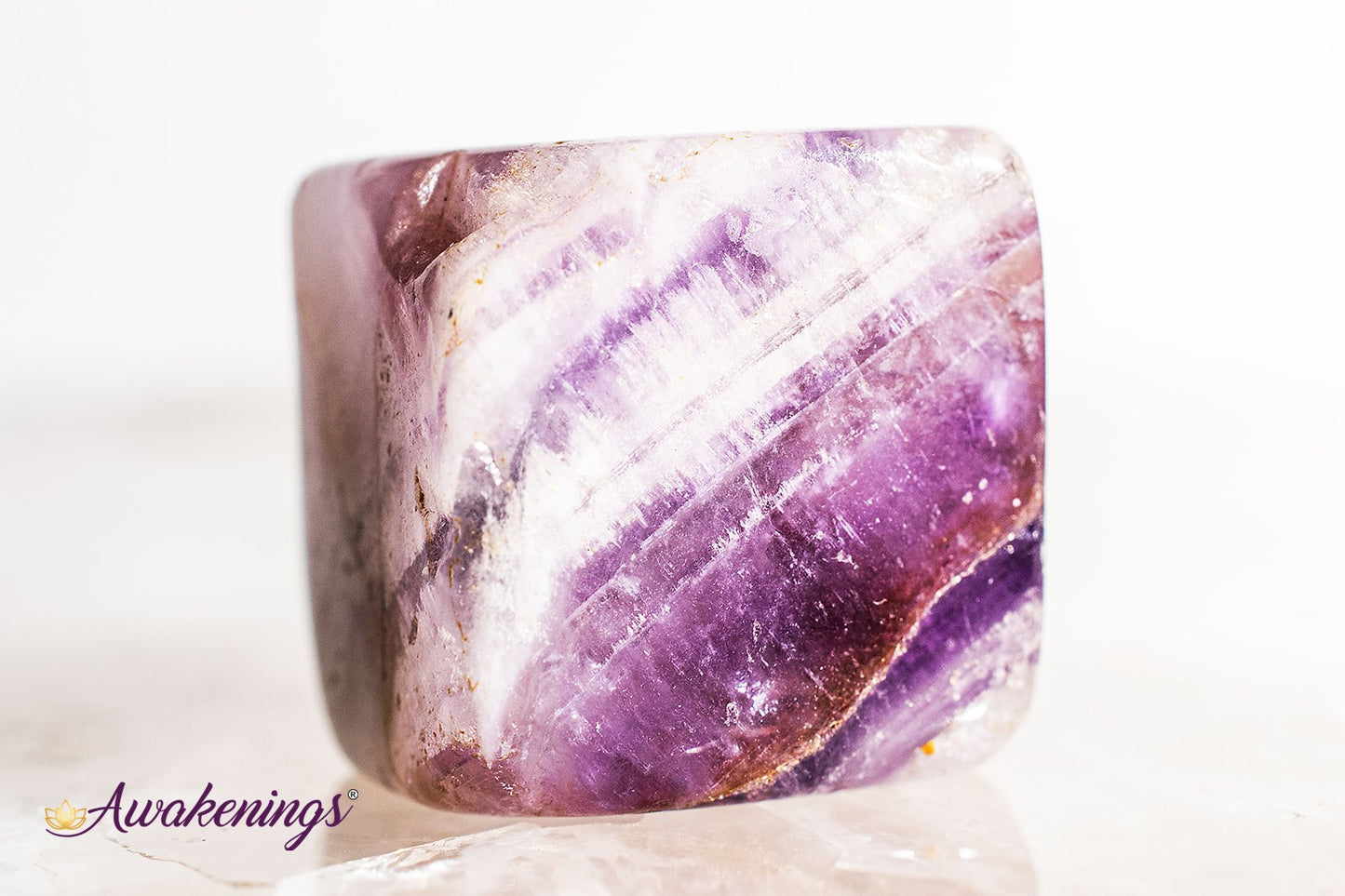 Chevron Amethyst Cube 1"