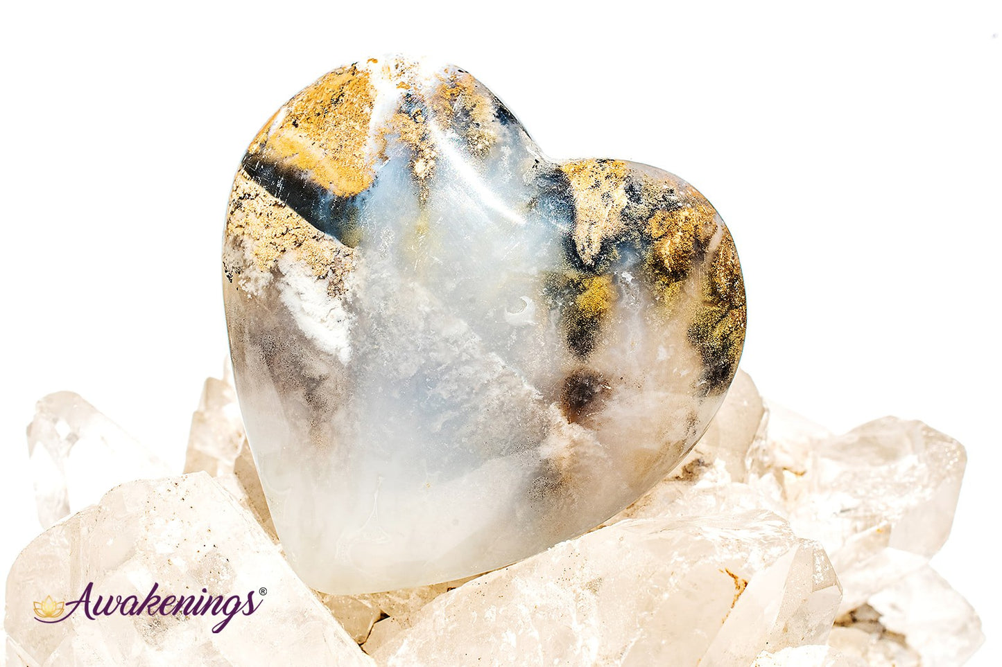 Dendritic Agate Puffy Heart