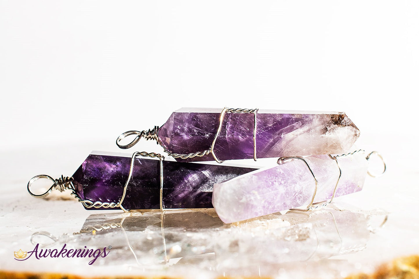 Amethyst Wire Wrapped Point Pendant