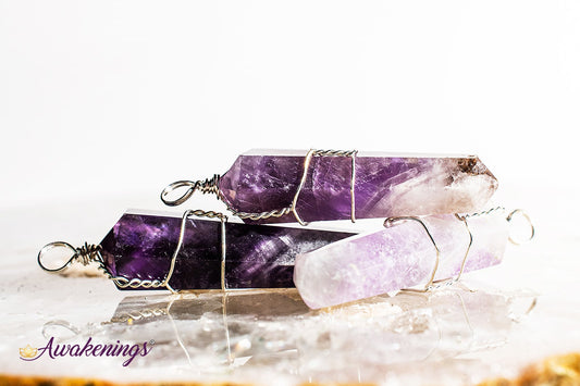 Amethyst Wire Wrapped Point Pendant