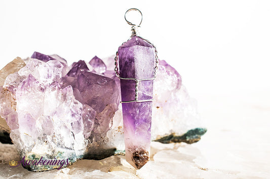Amethyst Wire Wrapped Point Pendant