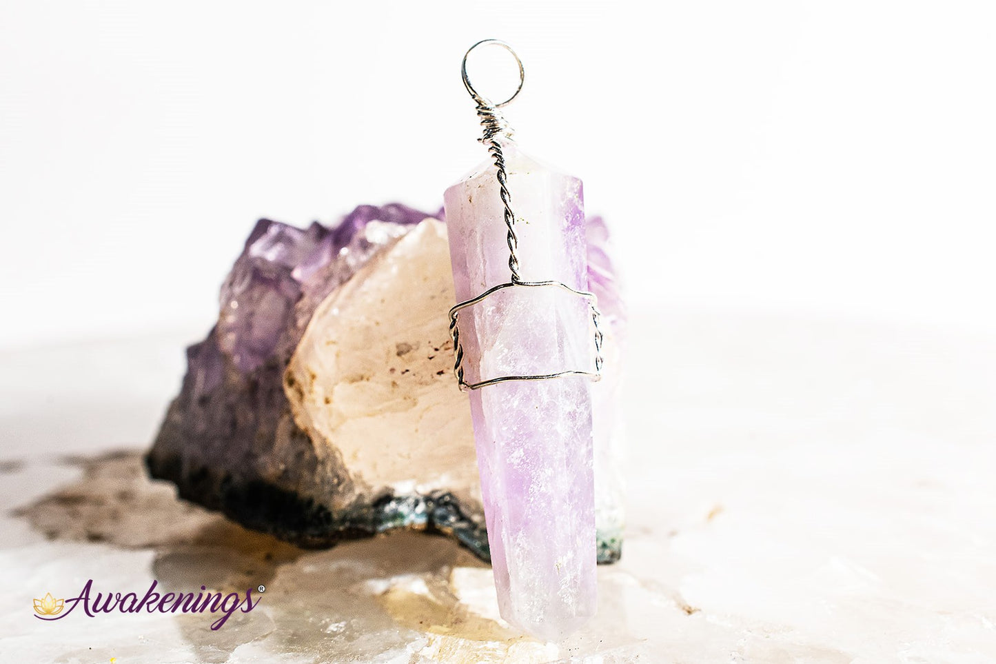 Amethyst Wire Wrapped Point Pendant
