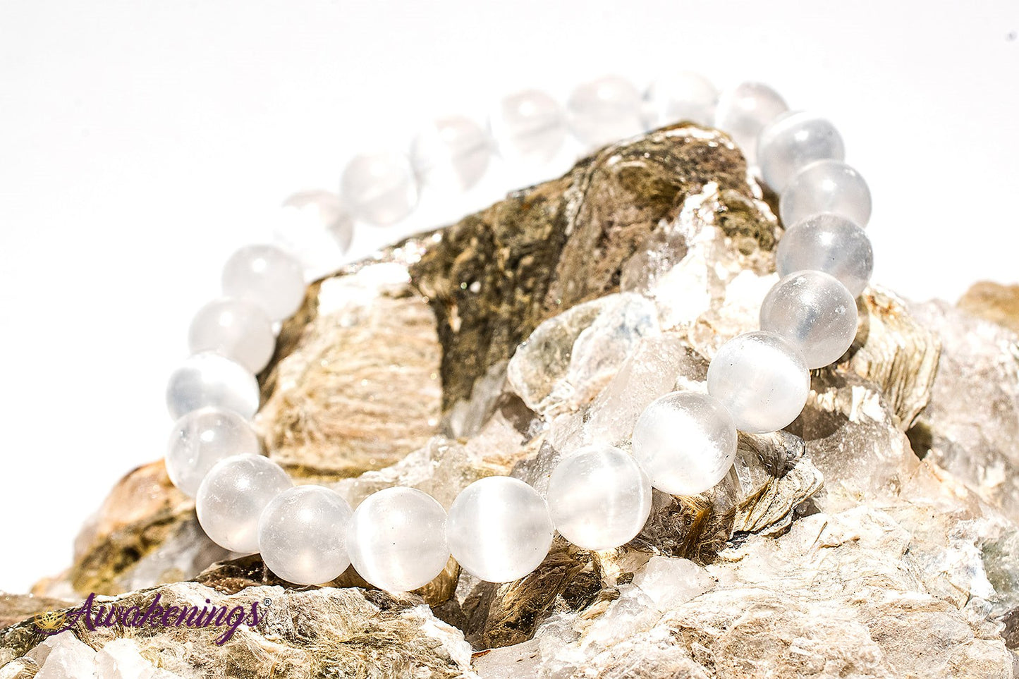 Selenite/Satin Spar Bracelet-8mm